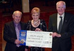 Left to right: Peter Oates, Ford Sports & Social Club; Mrs Mary Rochford, Naomi House; Ron Wilson, Secretary, Meon Valley Lions