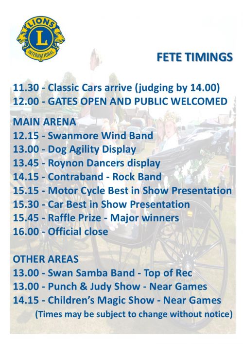 5 Fete Programme Master 18 Timings 5 Fete Programme Master 18 Timings