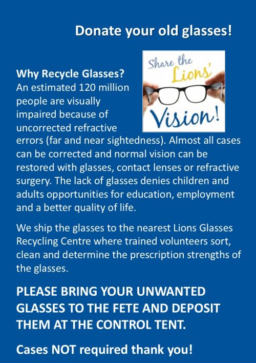 9 Fete Programme Master 12 Donate your old glasses 9 Fete Programme Master 12 Donate your old glasses
