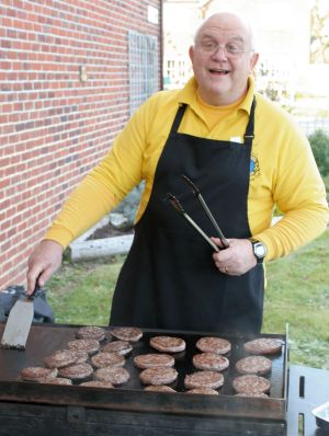 Pete giving it some serious grilling